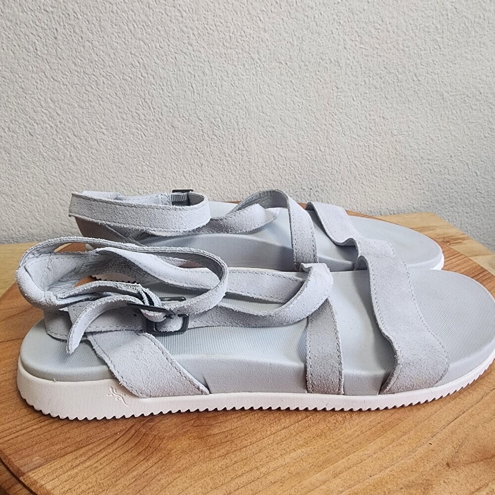 Chaco Sandals Womens Size 11 Gray Suede Strappy Buckle Adjustable Flat Comfort